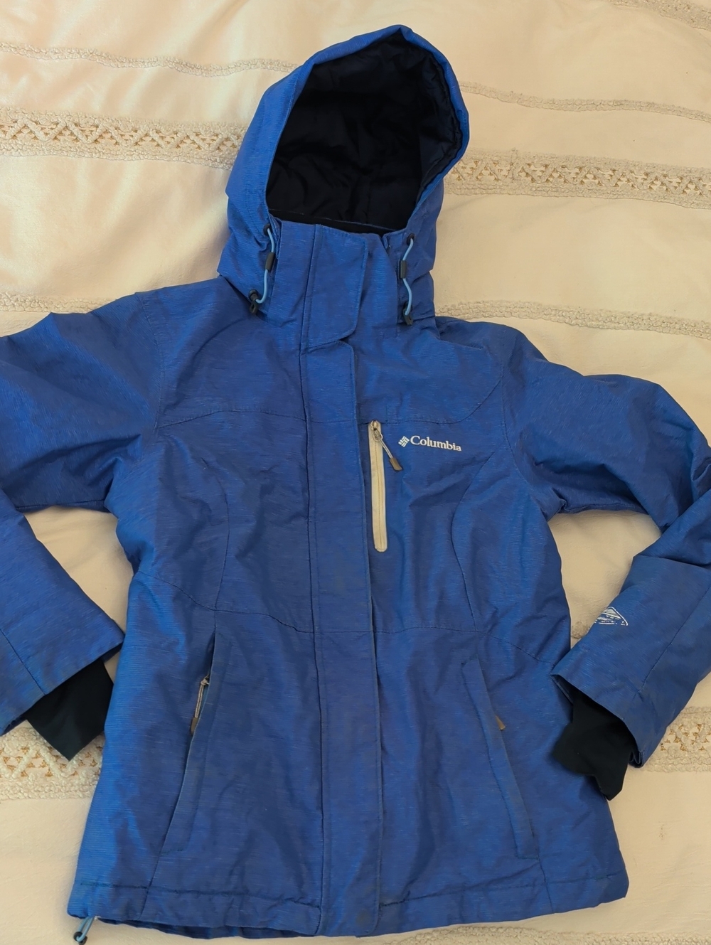 Columbia Blue Hooded Women's Bomber Jacket